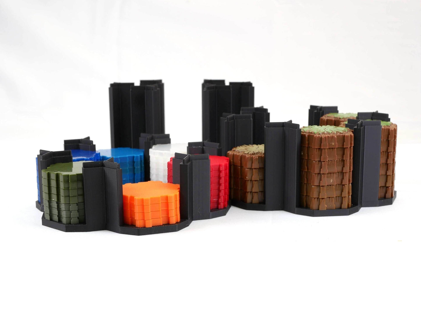 Hero Scape Single Hex Organizer | Stack and Maintain Your Single Hex Pieces | Paintable Miniature Board Game | Bin Box Container Storage - 8 Hex Height