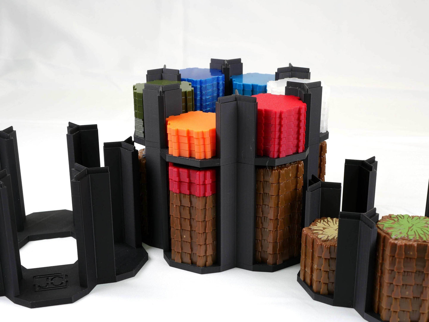 Hero Scape Single Hex Organizer | Stack and Maintain Your Single Hex Pieces | Paintable Miniature Board Game | Bin Box Container Storage - 8 Hex Height