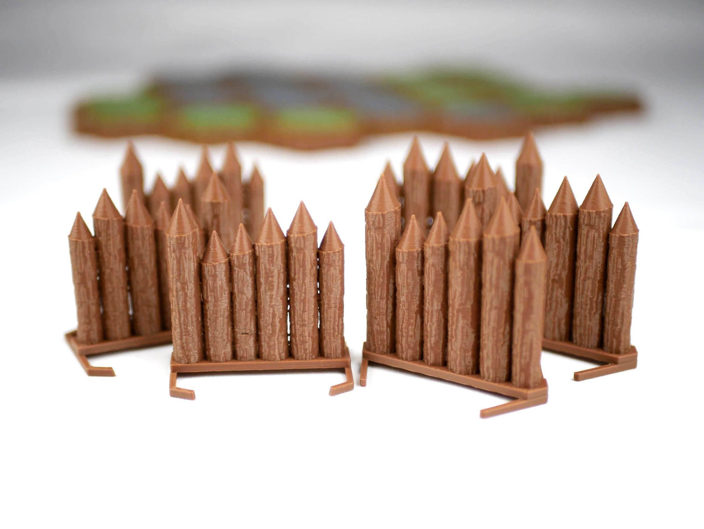Palisades Hero Scape Single Hex Obstacle | Tabletop Terrain Hex Piece | HeroScape Upgrade Board Game | DnD Role Play Game Tile DIY Kit - 12 Palisades (6&6) / Brown