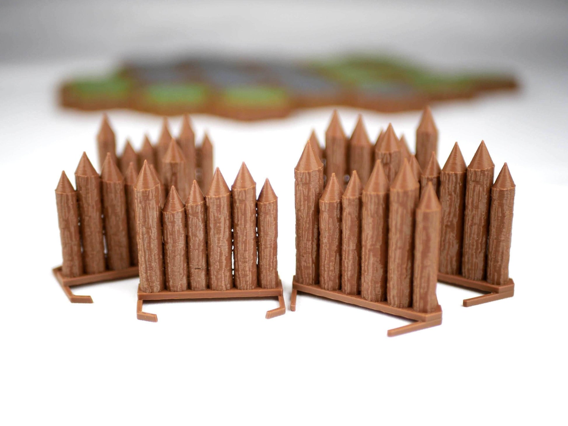Palisades Hero Scape Single Hex Obstacle | Tabletop Terrain Hex Piece | HeroScape Upgrade Board Game | DnD Role Play Game Tile DIY Kit - 12 Palisades (6&6) / Brown