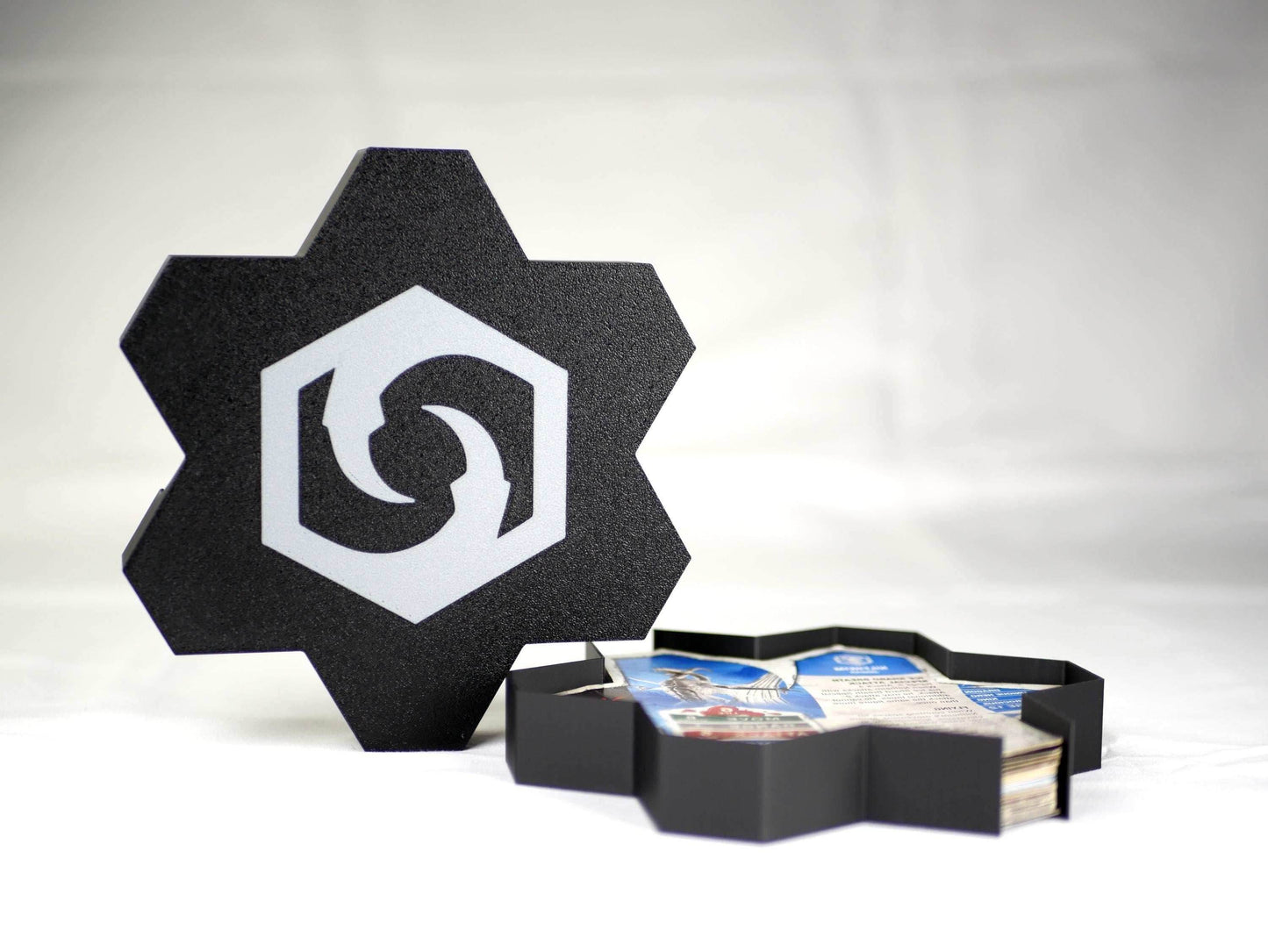 Hero Scape Unit Card Organizer | Protect Manage Heroes Squads | Paintable Miniature Board Game | Hex Bin Box Container Storage for Heroscape - Jandar (Blue) / 40mm Tall