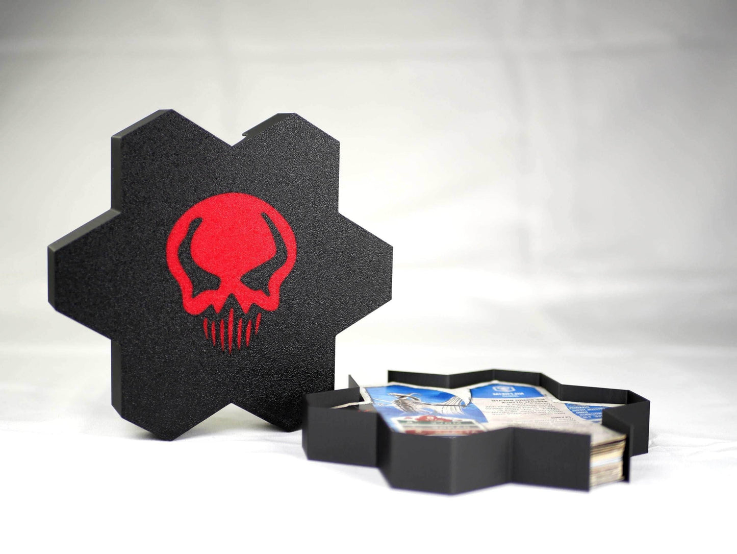 Hero Scape Unit Card Organizer | Protect Manage Heroes Squads | Paintable Miniature Board Game | Hex Bin Box Container Storage for Heroscape - Jandar (Blue) / 40mm Tall