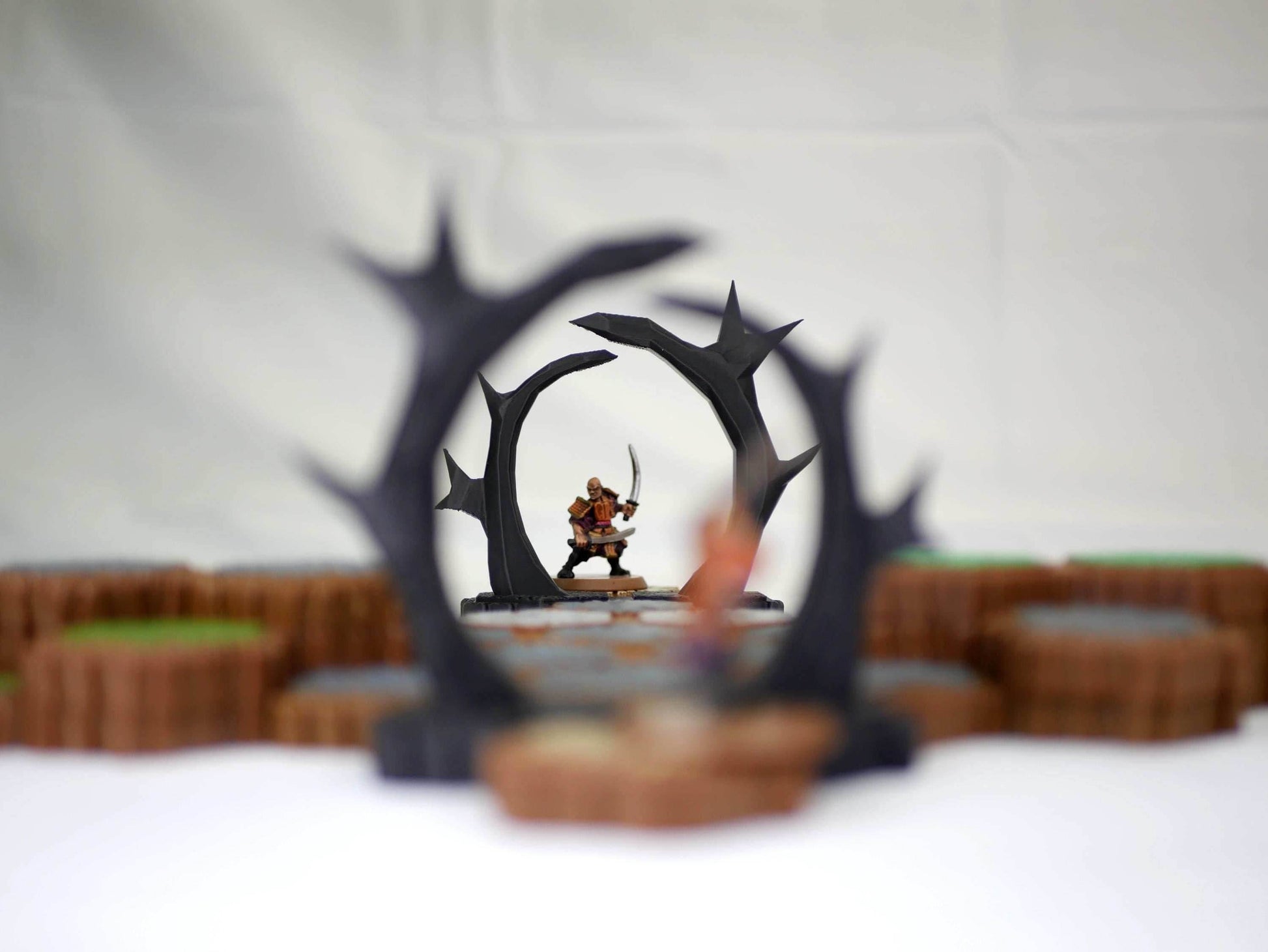 Hero Scape Obstacle Interactive Viking Portal | Tabletop Terrain Hex Pieces | Paintable Miniature Board | DnD Role Play Game Upgrade Tile - Grass/White