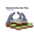 Ruined Arches Hero Scape Single Hex Obstacle | Tabletop Terrain Structure Piece | Miniature Board Game | DnD Role Play Game Upgrade Tile Kit - 4 Grim Stone (Black)