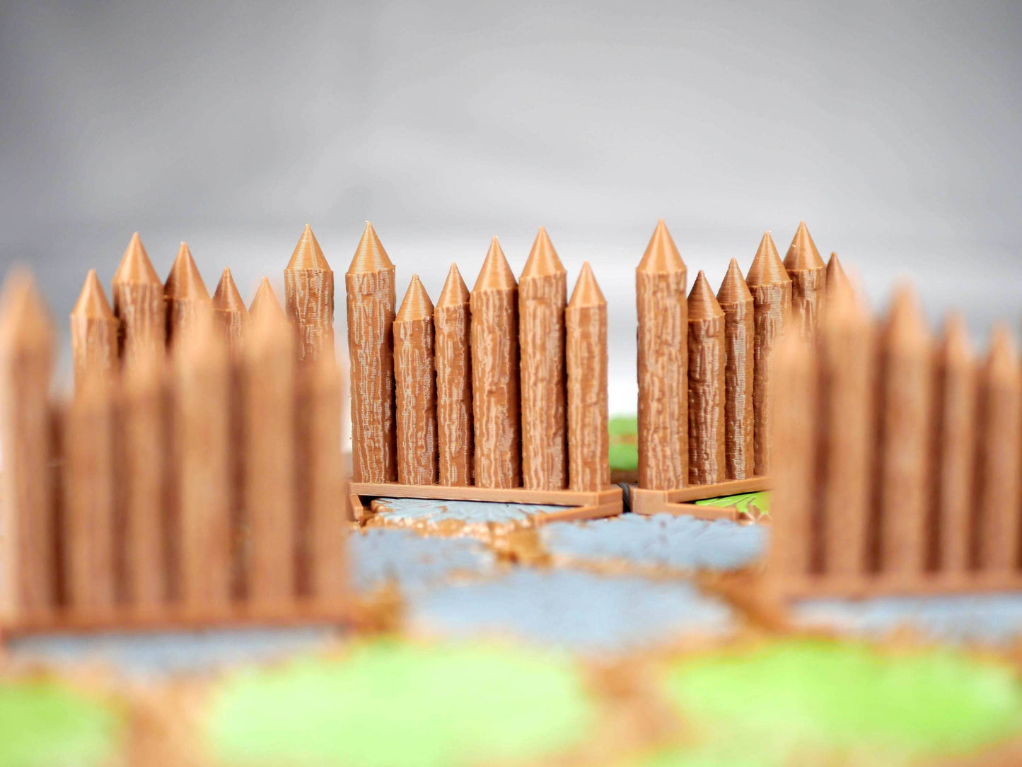 Palisades Hero Scape Single Hex Obstacle | Tabletop Terrain Hex Piece | HeroScape Upgrade Board Game | DnD Role Play Game Tile DIY Kit - 12 Palisades (6&6) / Brown