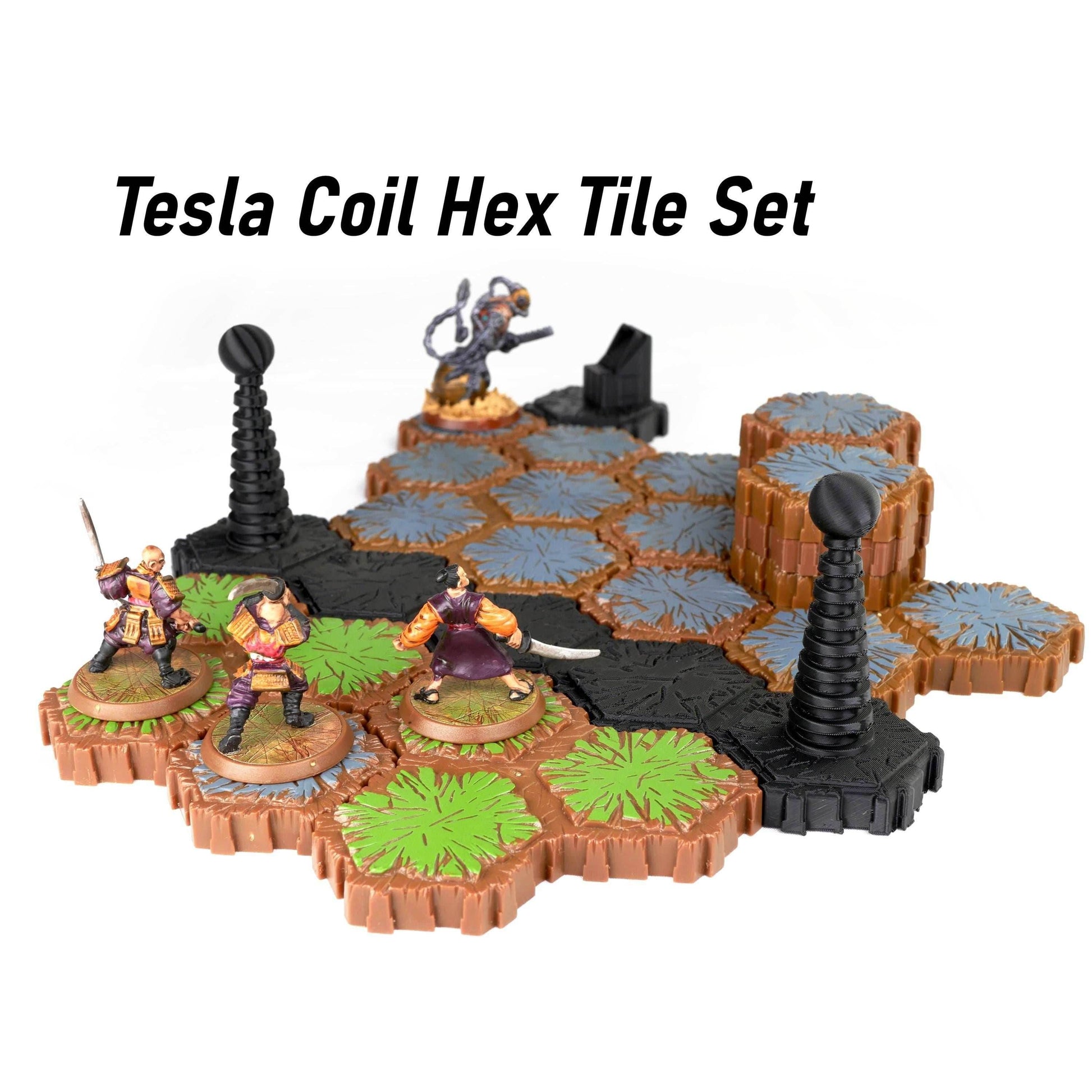 Tesla Gate Hero Scape Obstacle Interactive | Tabletop Terrain Hex Pieces | Paintable Miniature Board Game | DnD Role Play Game Upgrade Tile - Tesla Gate