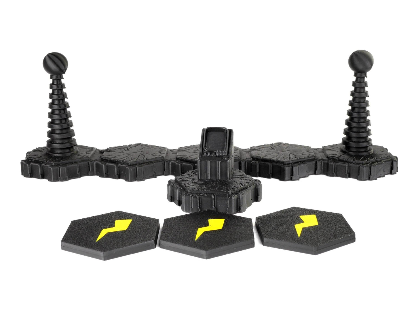 Tesla Gate Hero Scape Obstacle Interactive | Tabletop Terrain Hex Pieces | Paintable Miniature Board Game | DnD Role Play Game Upgrade Tile - Tesla Gate