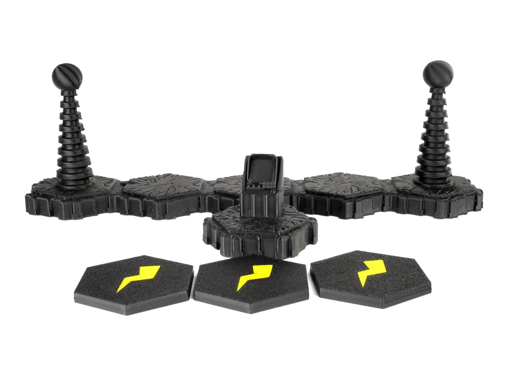 Tesla Gate Hero Scape Obstacle Interactive | Tabletop Terrain Hex Pieces | Paintable Miniature Board Game | DnD Role Play Game Upgrade Tile - Tesla Gate