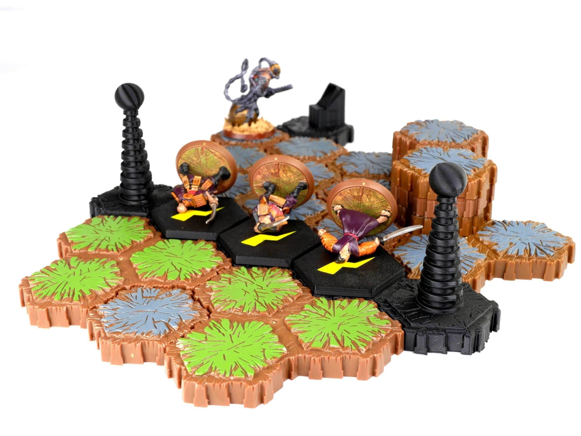Tesla Gate Hero Scape Obstacle Interactive | Tabletop Terrain Hex Pieces | Paintable Miniature Board Game | DnD Role Play Game Upgrade Tile - Tesla Gate
