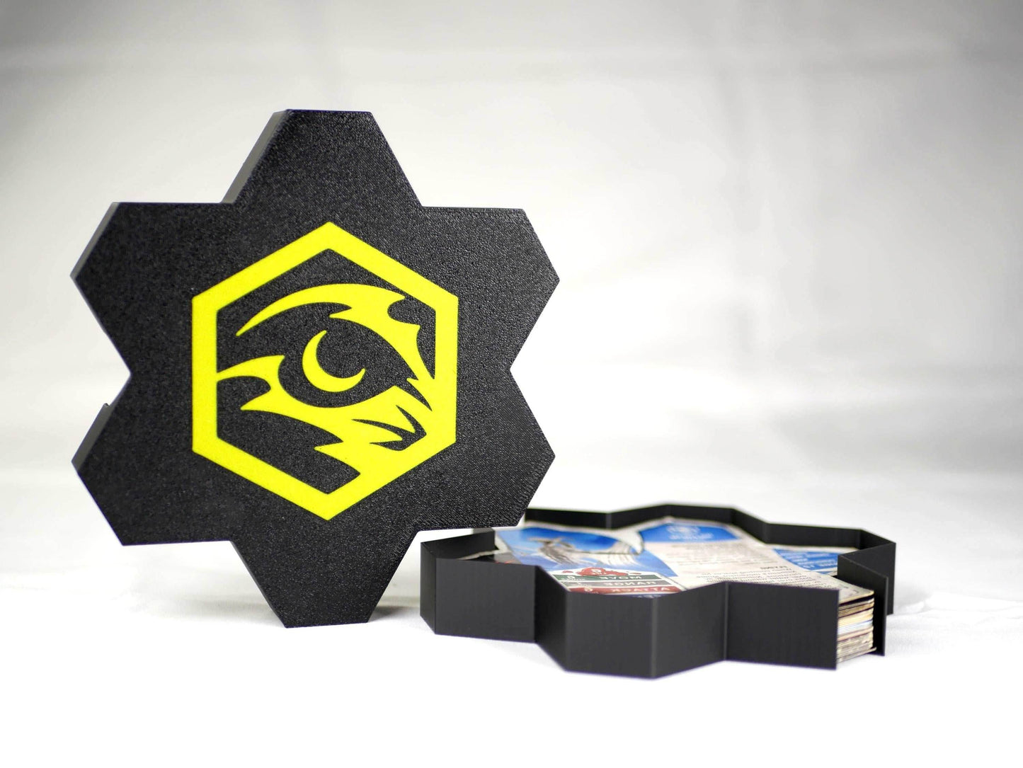 Hero Scape Unit Card Organizer | Protect Manage Heroes Squads | Paintable Miniature Board Game | Hex Bin Box Container Storage for Heroscape - Jandar (Blue) / 40mm Tall