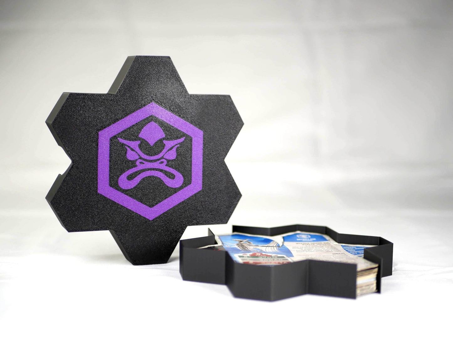 Hero Scape Unit Card Organizer | Protect Manage Heroes Squads | Paintable Miniature Board Game | Hex Bin Box Container Storage for Heroscape - Jandar (Blue) / 40mm Tall