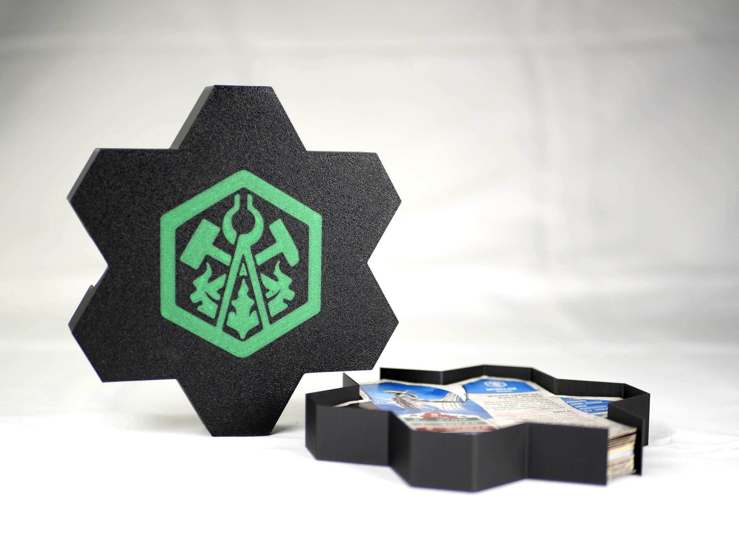 Hero Scape Unit Card Organizer | Protect Manage Heroes Squads | Paintable Miniature Board Game | Hex Bin Box Container Storage for Heroscape - Jandar (Blue) / 40mm Tall