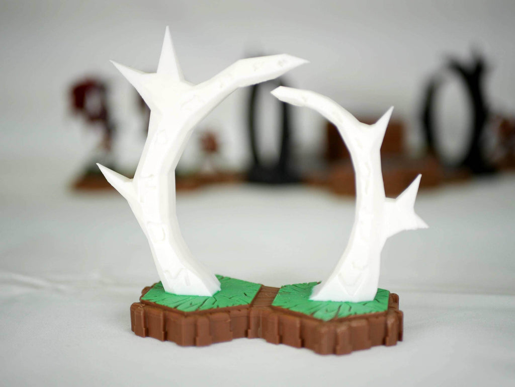 Hero Scape Obstacle Interactive Viking Portal | Tabletop Terrain Hex Pieces | Paintable Miniature Board | DnD Role Play Game Upgrade Tile - Grass/White