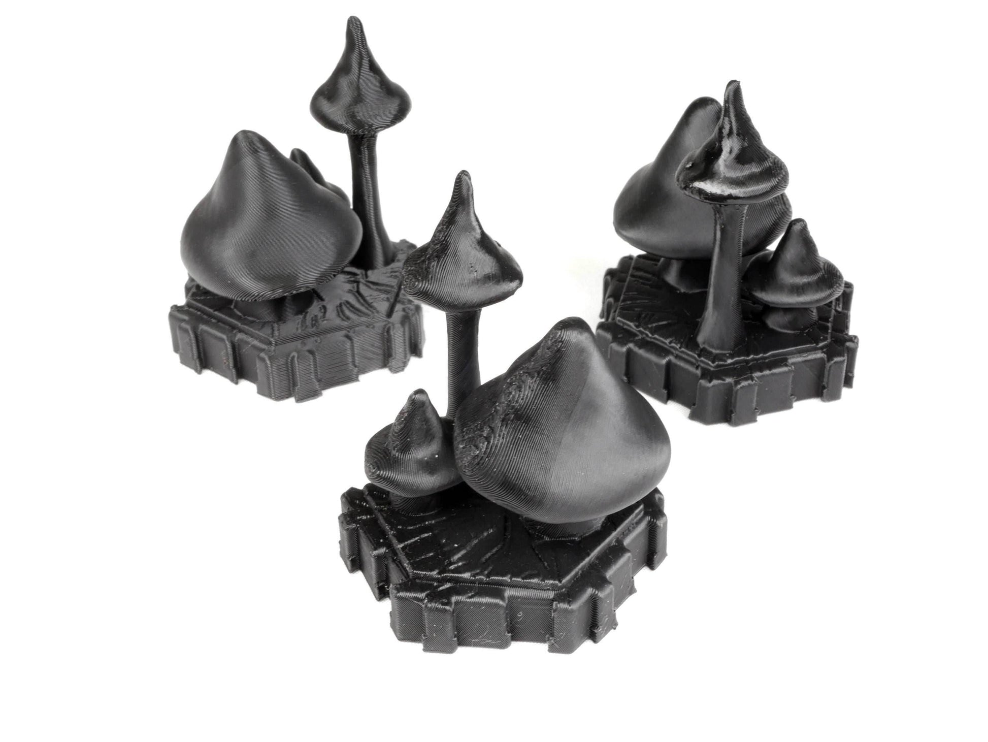 Hero Scape Single Hex Obstacle Mushrooms | Tabletop Terrain Hex Pieces | Paintable Miniature Board Game | DnD Role Play Game Upgrade Tile - 6 Mushroom Tiles