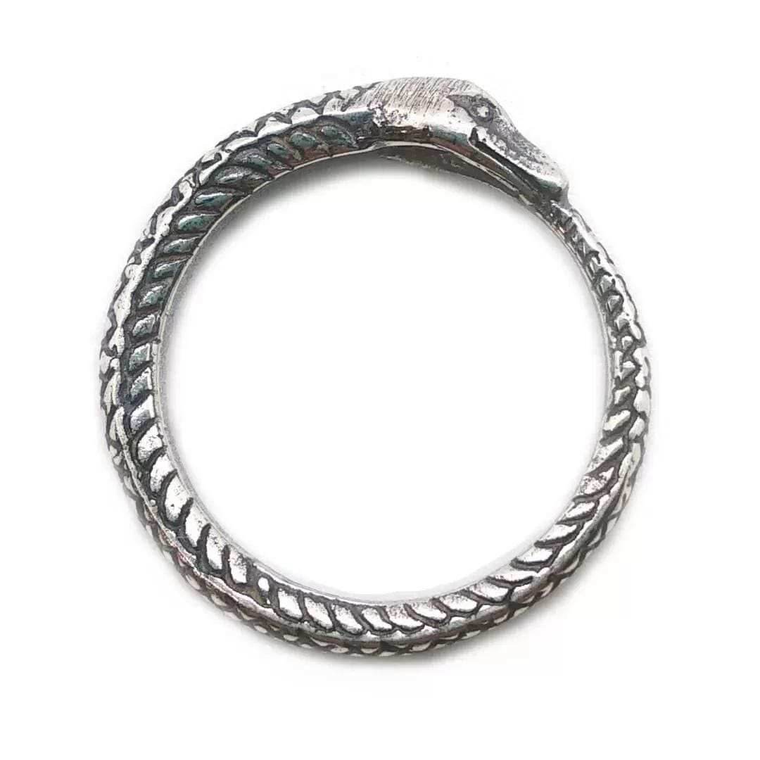 Ouroboros Snake Silver Ring - 