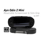 Ayn Odin 2 Mini Grip 2-in-1 Reversible Screen Cover & Slim Comfort Grip Case Ergonomic Odin 2 Mini Handheld 2n1 Deluxe - Black