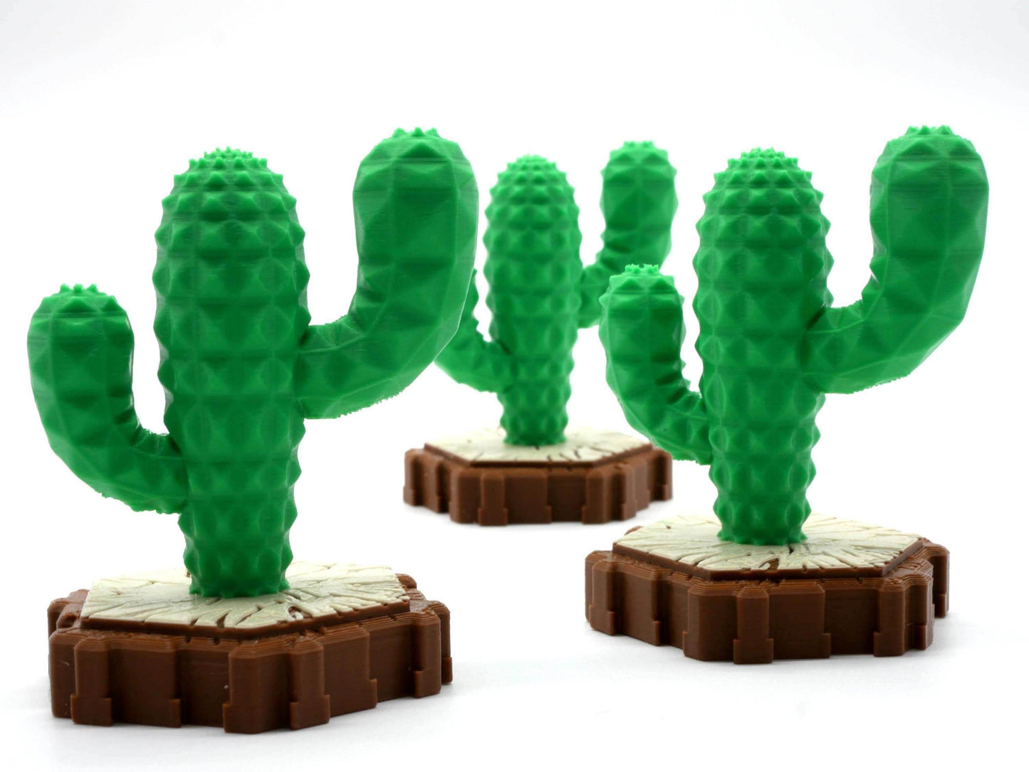 Desert Cactus Hero Scape Single Hex Obstacle | Tabletop Terrain Piece | Magic Miniature Board Game | DnD Role Play Game Upgrade Tile Kit - Black / 6 pack