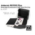 Anbernic RG35XX Plus Reversible Screen Cover GBC Style Chin Grip Felt Screen Protector - Black