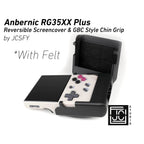 Anbernic RG35XX Plus Reversible Screen Cover GBC Style Chin Grip Felt Screen Protector - Black