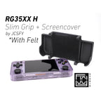 Felt Anbernic RG35XX-H Slim Grip 2-in-1 Reversible Screen Cover Slim Grip Case Felt Wrapped Ergonomic RG35X Handheld 2n1 RG35 Deluxe - Brown