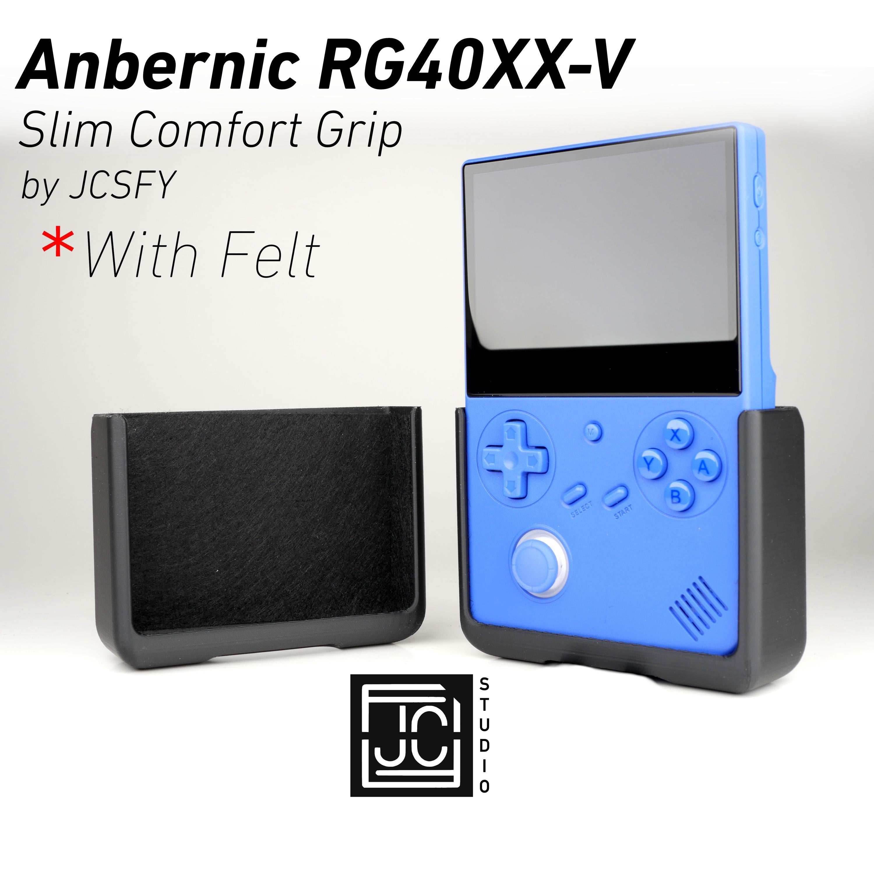 Anbernic RG40XX-V Slim Comfort Grip Felt Lining Case with Felt Wrap Ergonomic RG40X Handheld RG40 V Chin Pattern by JCSFY - Red