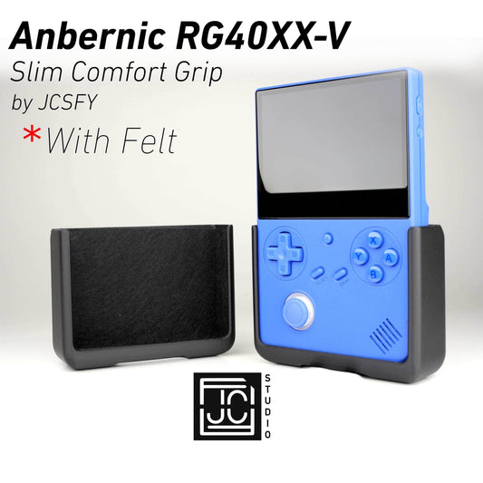 Anbernic RG40XX-V Slim Comfort Grip Felt Lining Case with Felt Wrap Ergonomic RG40X Handheld RG40 V Chin Pattern by JCSFY - Red