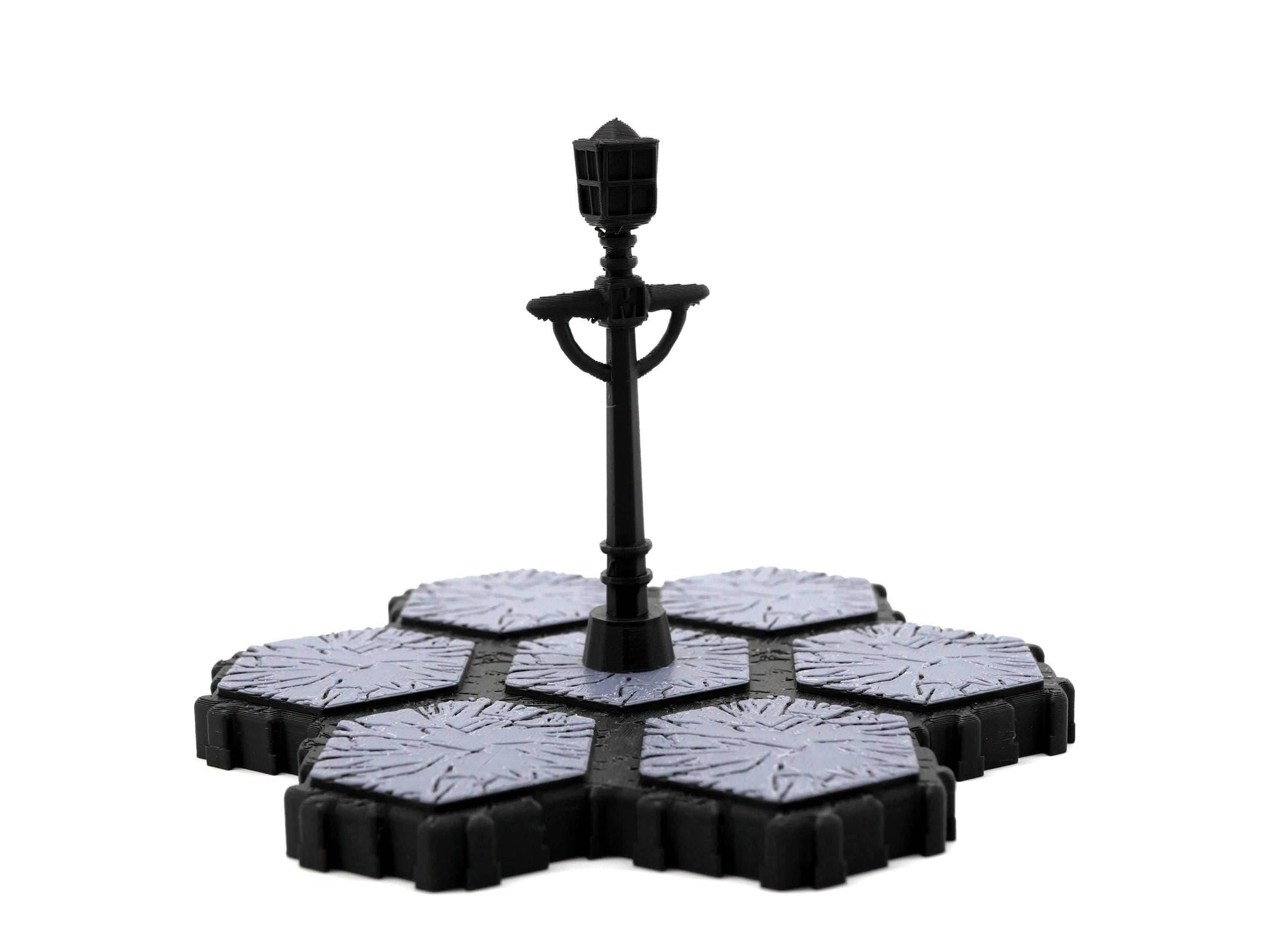Grimdark Lamppost Hero Scape Seven Hex Obstacle | Tabletop Terrain Structure Piece | Miniature Board Game | DnD Role Play Game Upgrade Tile - 