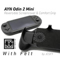 Felt AYN Odin 2 Mini Grip 2-in-1 Reversible Screen Cover & Thick Comfort Grip Case with Felt Wrap Ergonomic AYN Handheld 2n1 Deluxe - Green