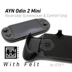 Felt AYN Odin 2 Mini Grip 2-in-1 Reversible Screen Cover & Thick Comfort Grip Case with Felt Wrap Ergonomic AYN Handheld 2n1 Deluxe - Green