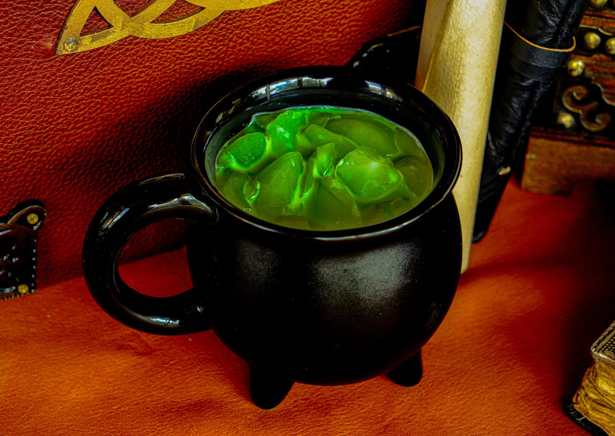 Black Cauldron Ceramic Coffee Mug Halloween Decor