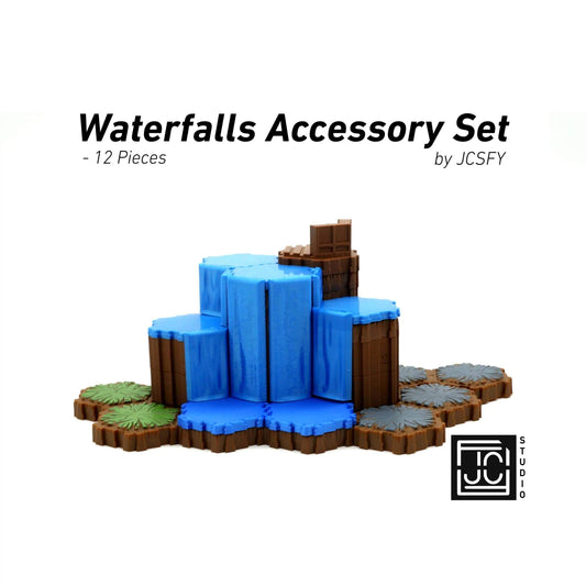 Waterfalls Accessory Hero Scape Compatible Hex Terrain | Tabletop Battle Pieces | Paintable Miniature Board Game| Role Play heroscape pieces - Toxic Acid (Green)