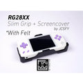 Anbernic RG28XX Grip 2-in-1 RG28 Screen Cover Reversible Comfort Grip Felt Lining Case with Felt Wrap Ergonomic RG28X Handheld two in one - Blue