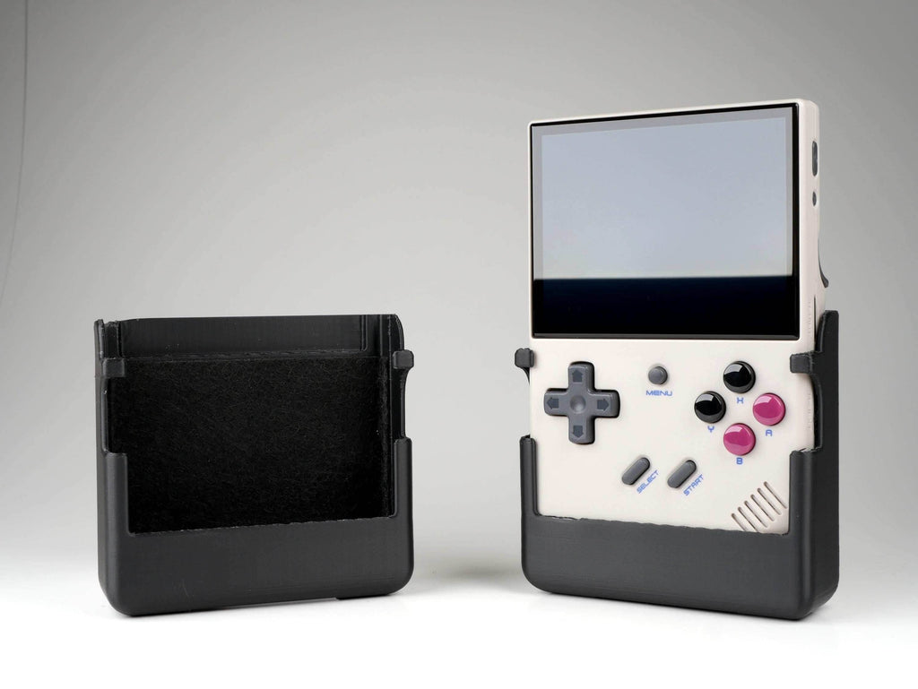 Anbernic RG35XX Plus Reversible Screen Cover GBC Style Chin Grip Felt Screen Protector - Black