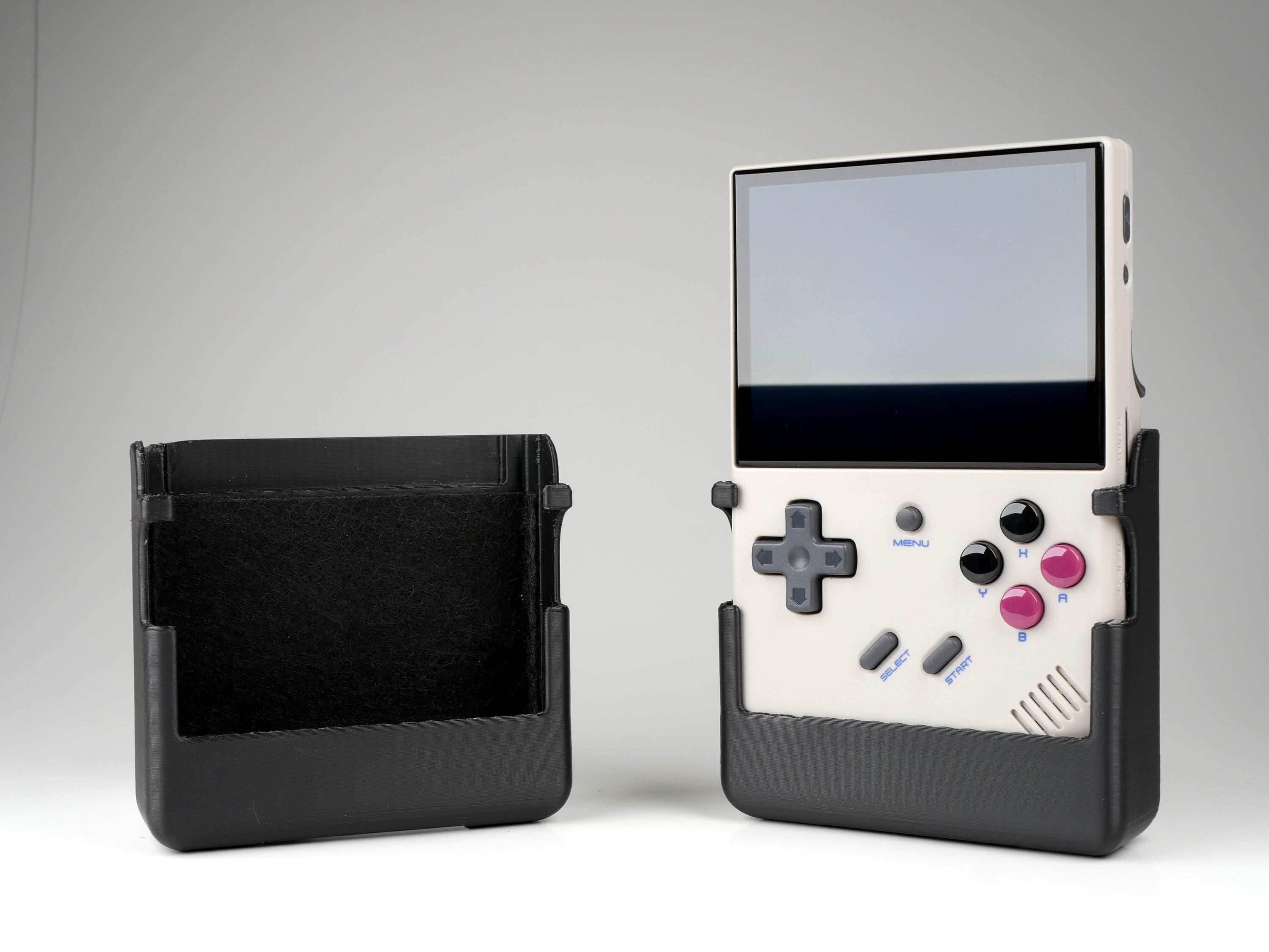 Anbernic RG35XX Plus Reversible Screen Cover GBC Style Chin Grip Felt Screen Protector - Black