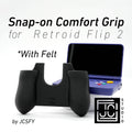 Felt Retroid Flip 2 Grip Snap-on Thick Comfort Grip Case with Felt Wrap Ergonomic RP Flip 2 Handheld Deluxe - Black