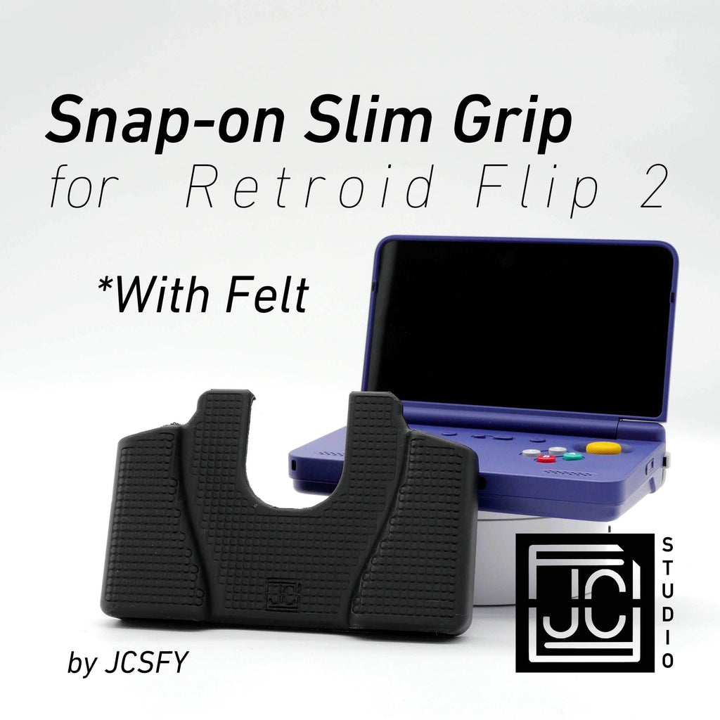 Felt Retroid Flip 2 Grip Snap-on Slim Comfort Grip Case with Felt Wrap Ergonomic RP Flip 2 Handheld Deluxe | Fits Official Flip 2 Carry Case - Light Blue