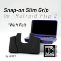 Felt Retroid Flip 2 Grip Snap-on Slim Comfort Grip Case with Felt Wrap Ergonomic RP Flip 2 Handheld Deluxe | Fits Official Flip 2 Carry Case - Light Blue