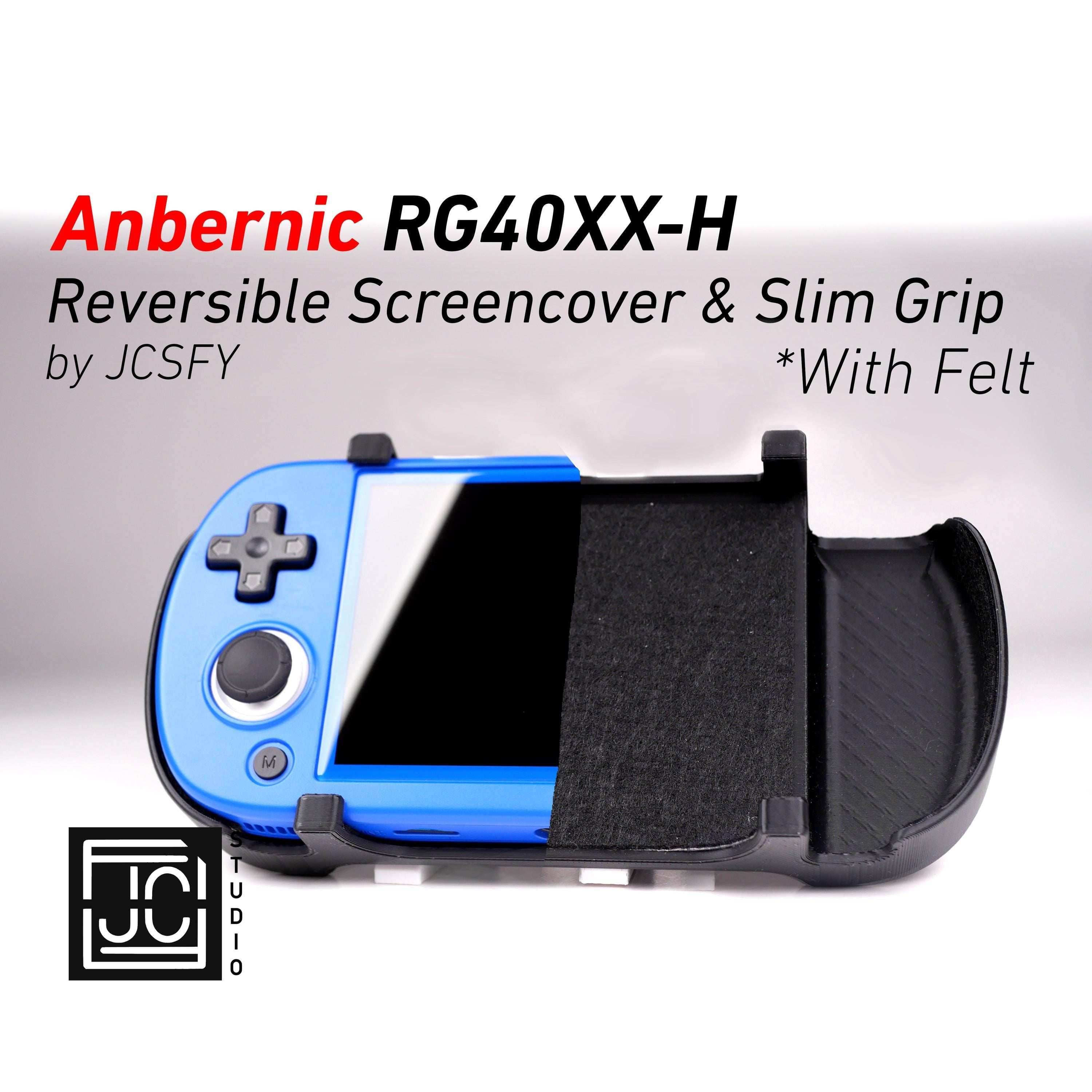 Felt Anbernic RG40XX-H Grip 2-in-1 Reversible Screen Cover & Slim Comfort Grip Lining Case with Felt Wrap Ergonomic RG40X Handheld 2n1 RG40 - Yellow
