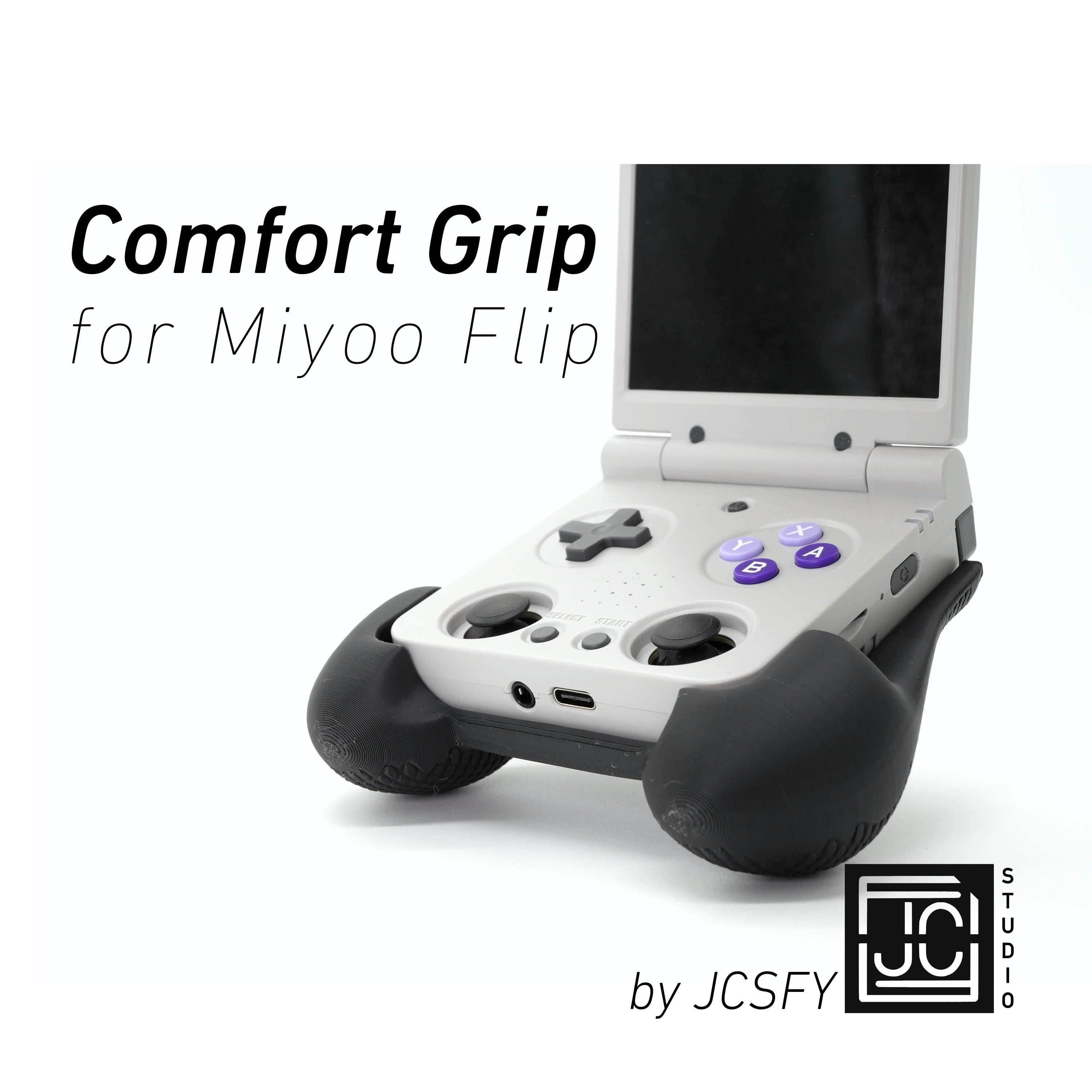 Comfort Grip for Miyoo Flip by JCSFY Textured Handles Black Miyoo Flip Hand Held Thick Color | Slots Into Mobile Gaming Device - Brown