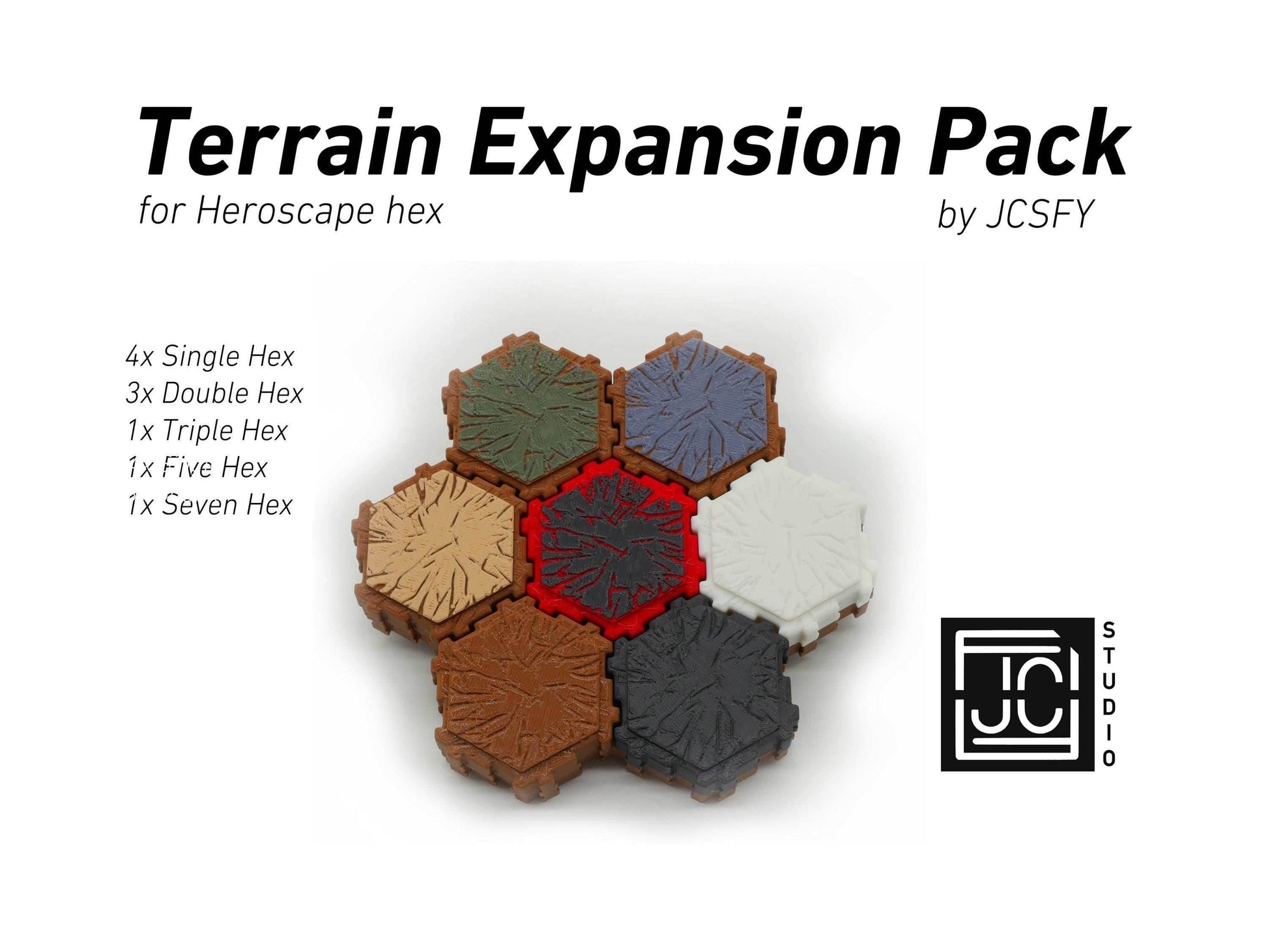 Terrain Expansion Pack for Heroscape Hex Terrain Full | Tabletop | Paintable Miniature Board Game| DnD Role Play Game Hero Scape Game JCSFY - Grass (Brown/Green)