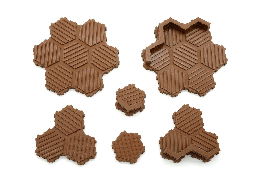 Wood Hexes Hero Scape Land Tiles | Tabletop Terrain Hex Piece | HeroScape Upgrade Board Game | DnD Role Play Game Battletech Planeswalkers - 