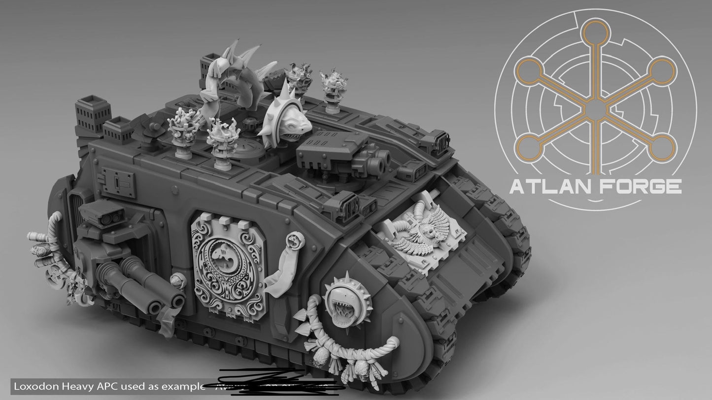 3d Printed Shark Knight Vehicle Ornaments by Atlan Forge Miniatures