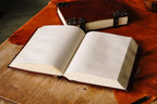 Large Leather Tomb Journal with Celtic Trinity Symbol and Metal Closure Hardware