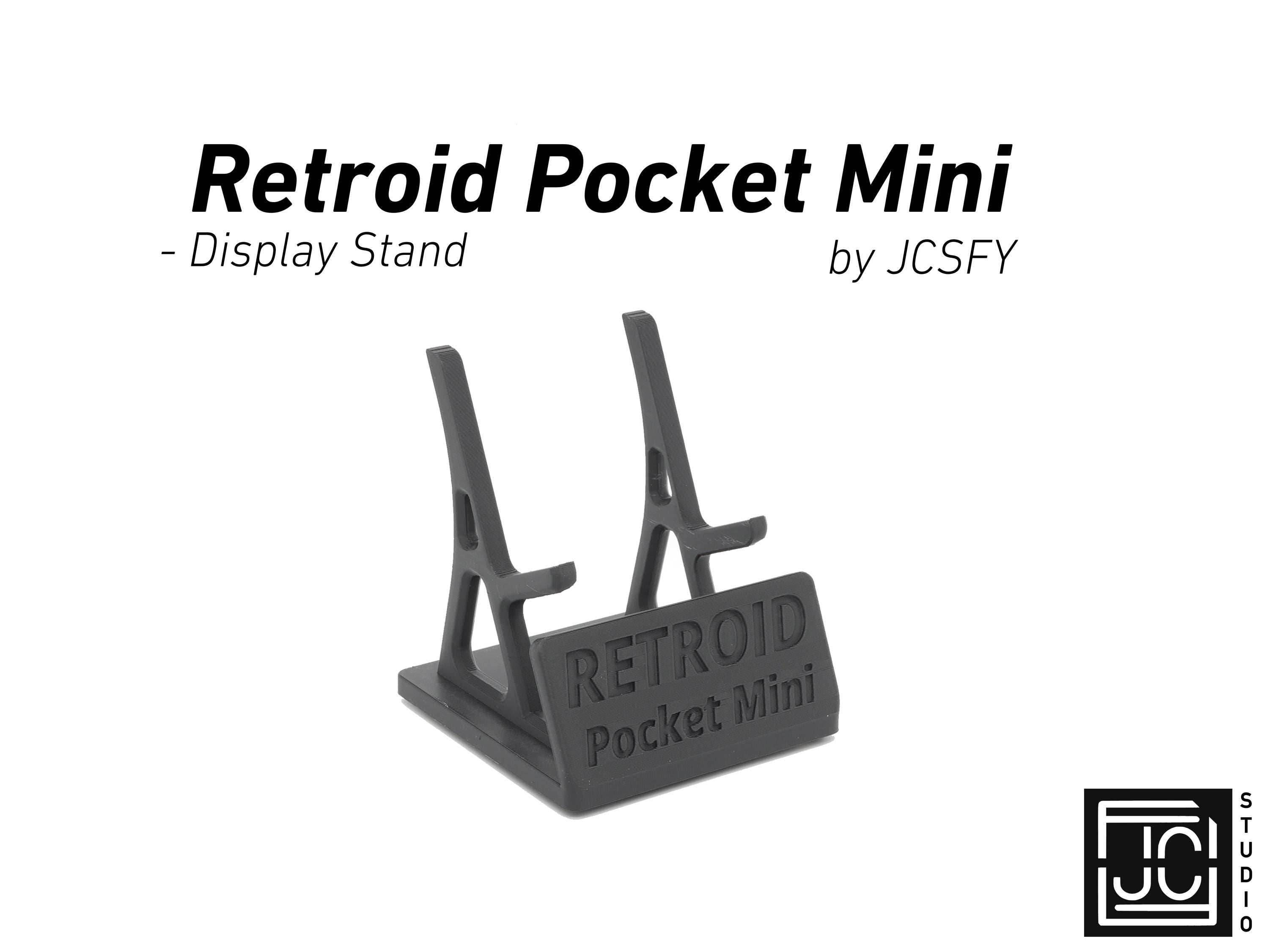 Display Stand for RPMini Retroid Pocket Mini with Charging Space | Dock Shelf Unit Gaming Retro Device Compatible with JCSFY Grips - Black