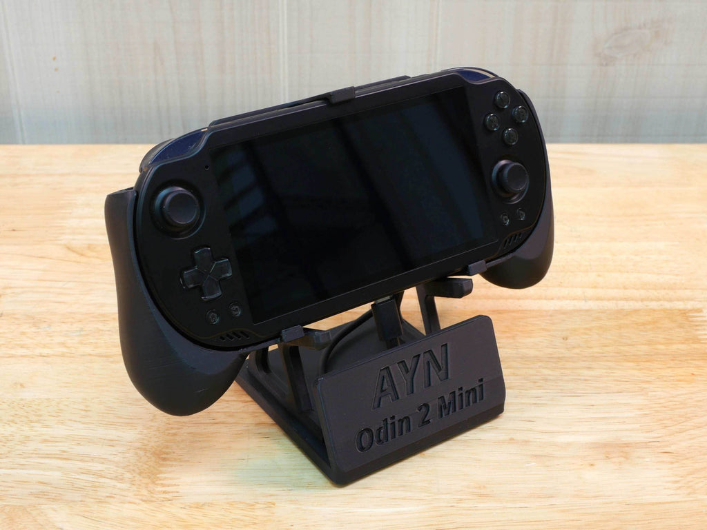Display Stand for Ayn Odin 2 Mini O2Mini with Charging Space | Dock Shelf Unit Gaming Retro Device Compatible with JCSFY Grips - Black