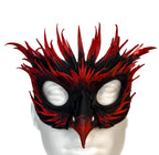 Layered Red Phoenix Handmade Genuine Leather Mask - 