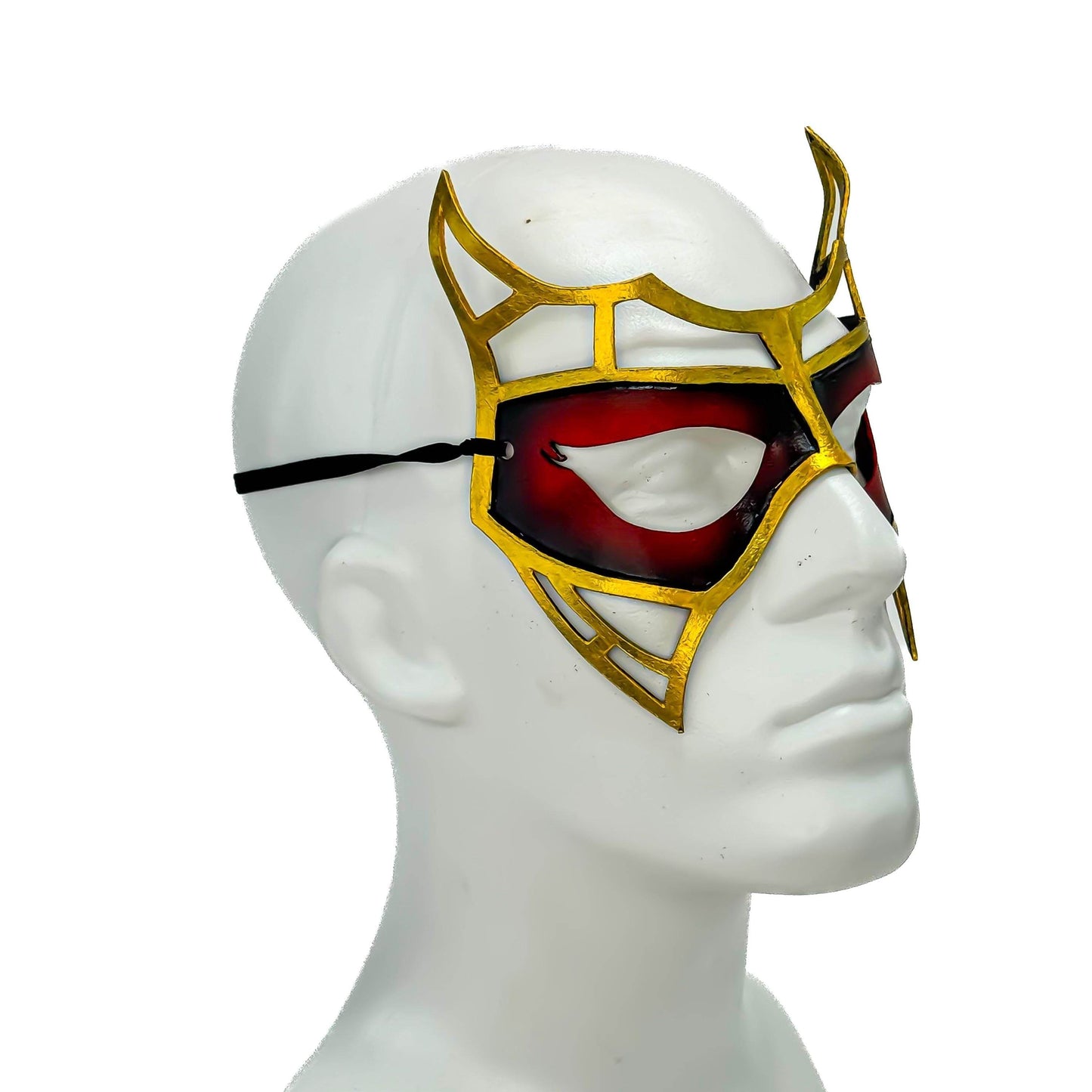 Red Royalty Handmade Genuine Leather Mask - 