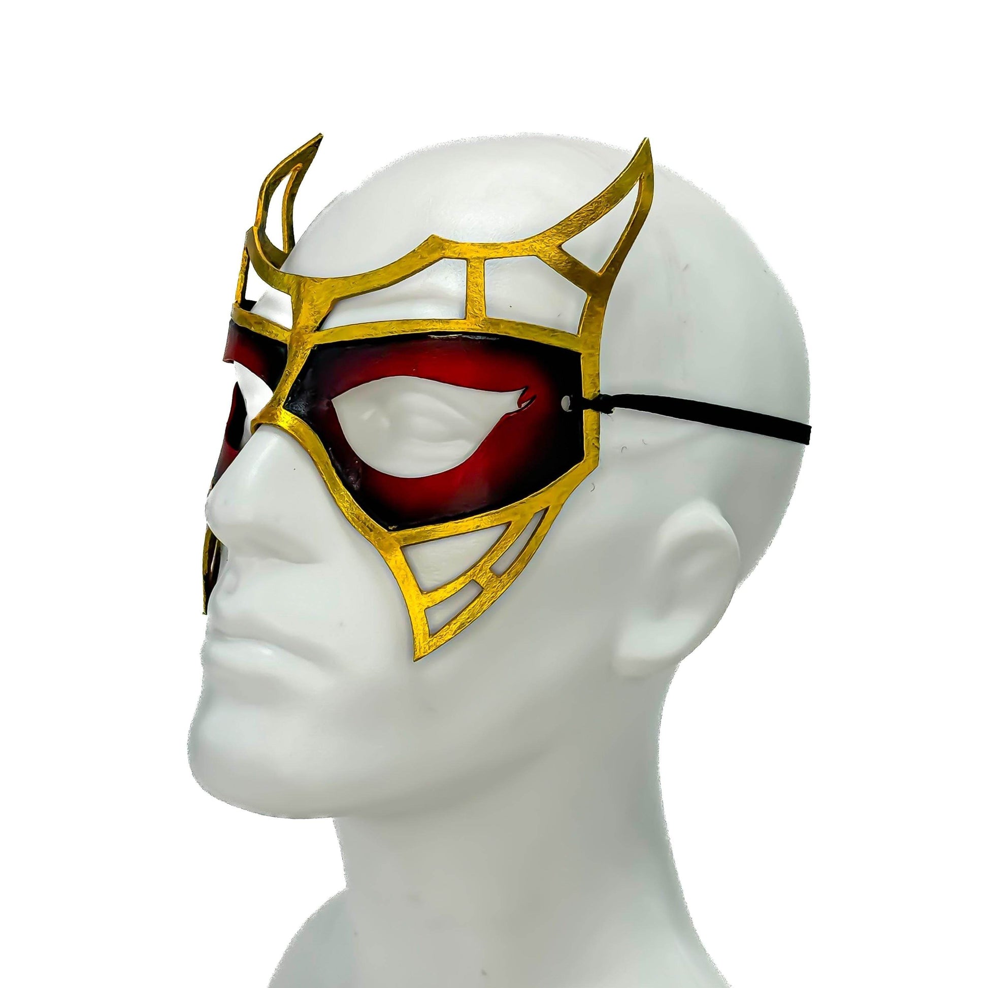 Red Royalty Handmade Genuine Leather Mask - 