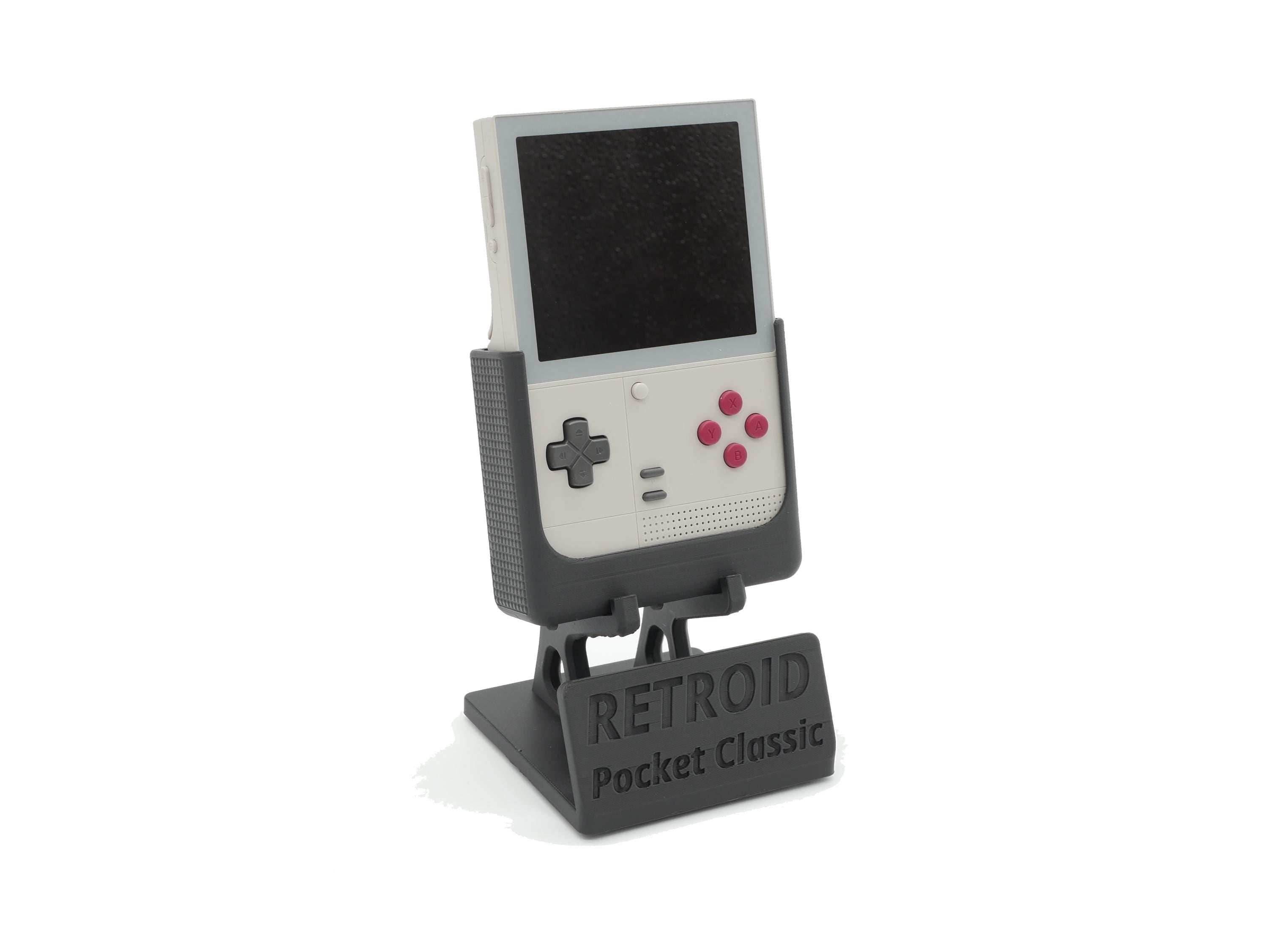 Display Stand for Retroid Pocket Classic with Charging Space | Dock Shelf Unit Gaming Retro Device Compatible with JCSFY Grips - Black