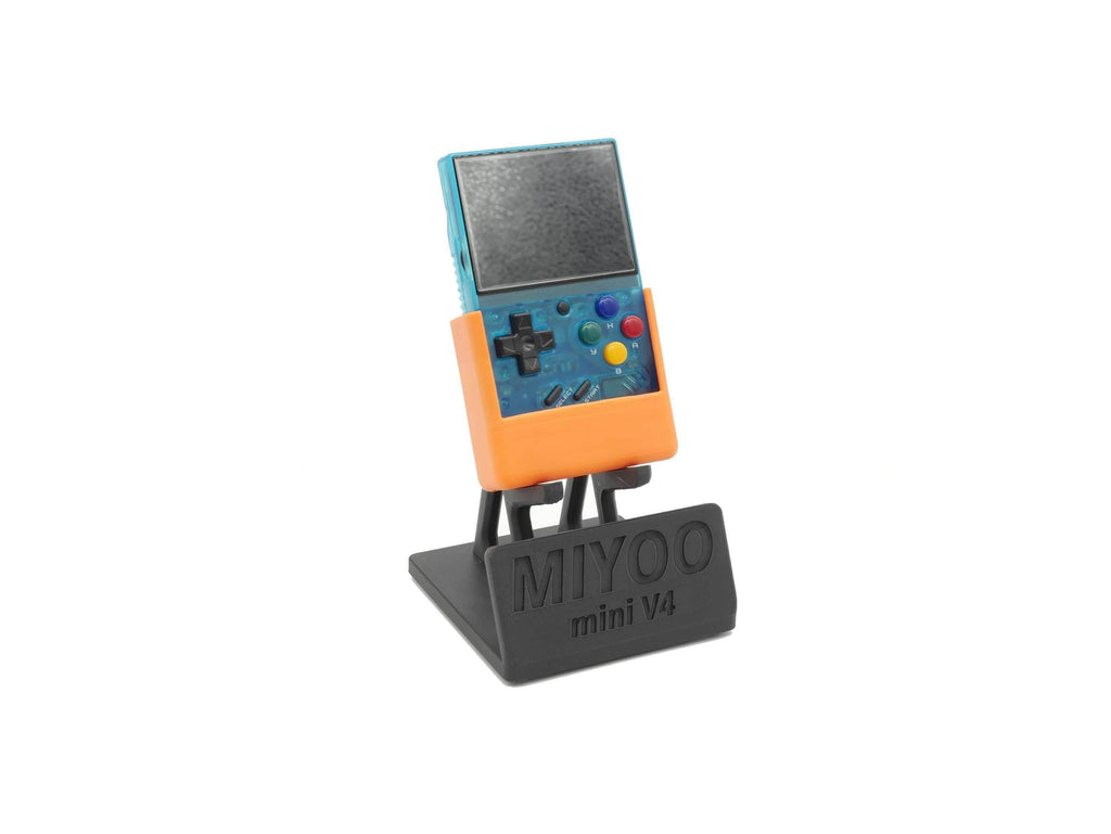 Display Stand for Miyoo mini V4 MMV4 with Charging Space | Dock Shelf Unit Gaming Retro Device Compatible with JCSFY Grips - Black